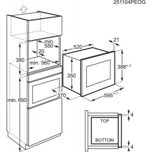 Electrolux LMS4253TBK Beépíthető mikrohullámú sütő 23l, grill funkció